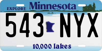 MN license plate 543NYX