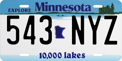MN license plate 543NYZ