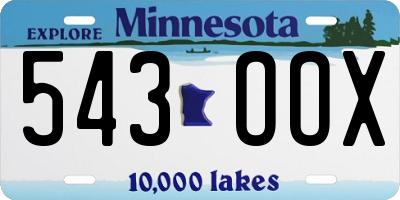 MN license plate 543OOX