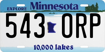 MN license plate 543ORP