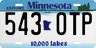 MN license plate 543OTP