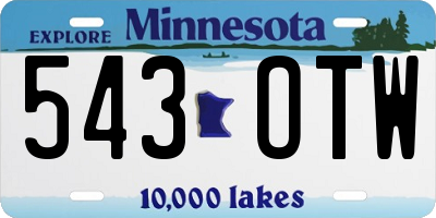 MN license plate 543OTW