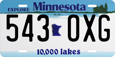 MN license plate 543OXG
