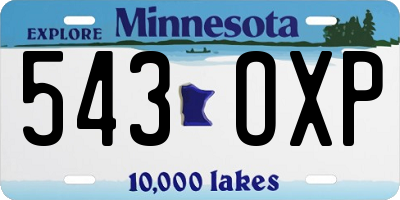 MN license plate 543OXP