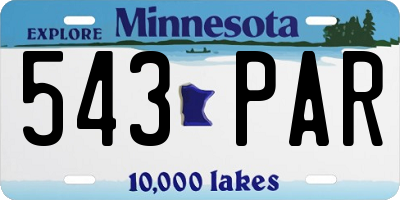 MN license plate 543PAR