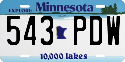 MN license plate 543PDW