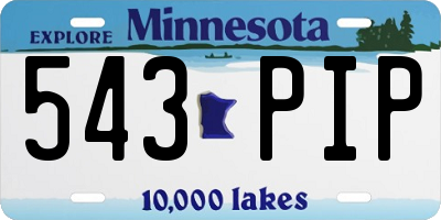 MN license plate 543PIP
