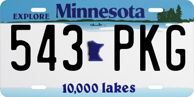 MN license plate 543PKG
