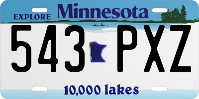 MN license plate 543PXZ