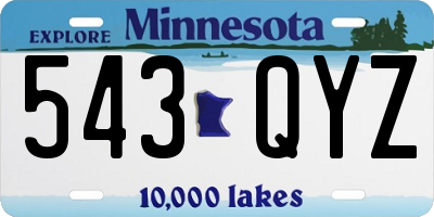 MN license plate 543QYZ