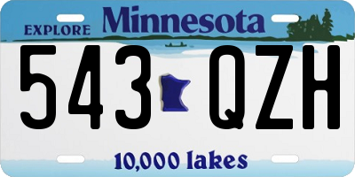MN license plate 543QZH
