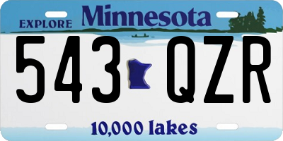 MN license plate 543QZR