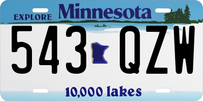 MN license plate 543QZW