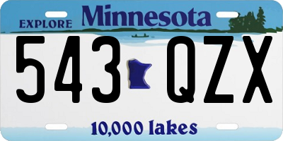 MN license plate 543QZX