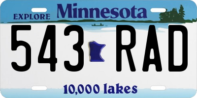 MN license plate 543RAD