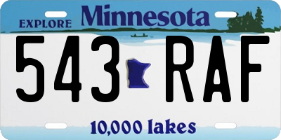 MN license plate 543RAF