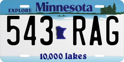 MN license plate 543RAG