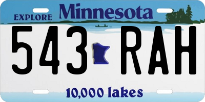 MN license plate 543RAH