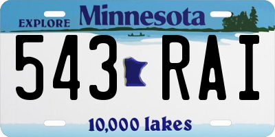 MN license plate 543RAI