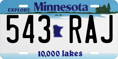MN license plate 543RAJ