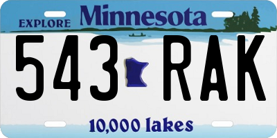 MN license plate 543RAK