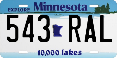 MN license plate 543RAL