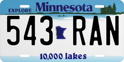 MN license plate 543RAN
