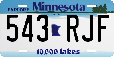MN license plate 543RJF
