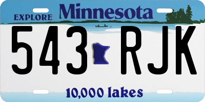 MN license plate 543RJK