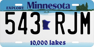 MN license plate 543RJM