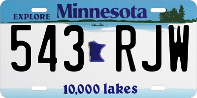MN license plate 543RJW