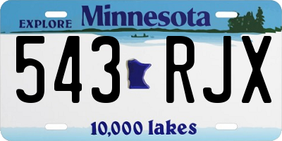 MN license plate 543RJX