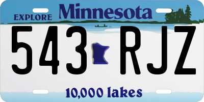 MN license plate 543RJZ