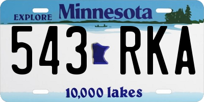 MN license plate 543RKA