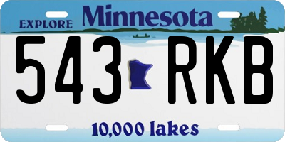 MN license plate 543RKB