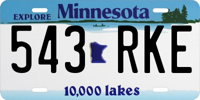 MN license plate 543RKE