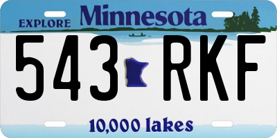 MN license plate 543RKF