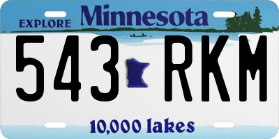 MN license plate 543RKM