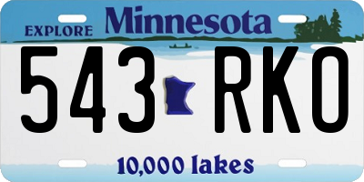 MN license plate 543RKO