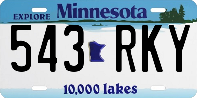 MN license plate 543RKY