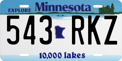 MN license plate 543RKZ