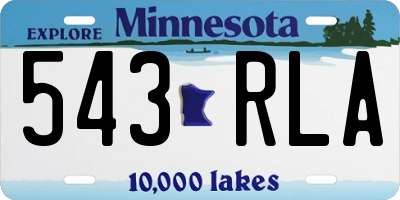 MN license plate 543RLA