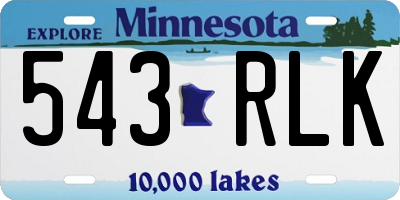 MN license plate 543RLK