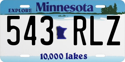 MN license plate 543RLZ