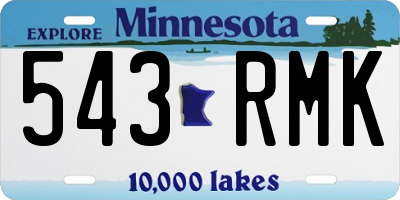 MN license plate 543RMK