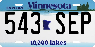 MN license plate 543SEP