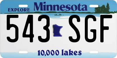 MN license plate 543SGF