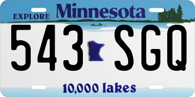 MN license plate 543SGQ