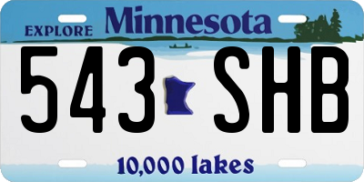 MN license plate 543SHB