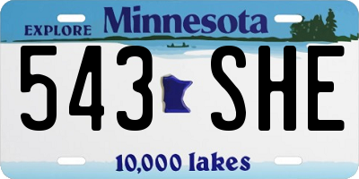 MN license plate 543SHE